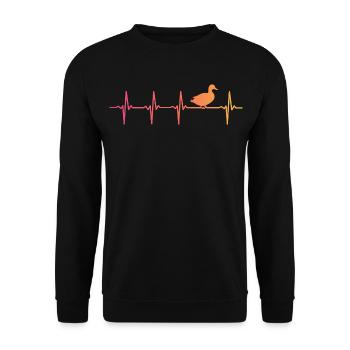 Ente Sonnenuntergang Ente schlägt Enten - Unisex Pullover - Schwarz - Vorne - Alina (178cm) & Michal (187cm)