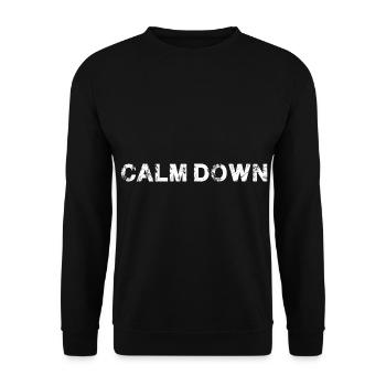 Relaxation and relaxation. Just Calm Down - Unisex Sweatshirt - black - Front - Alina (178cm) & Michal (187cm)