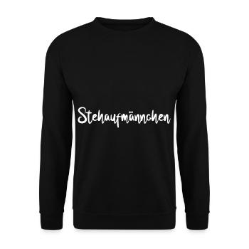 Stehaufmännchen - Unisex Pullover - Schwarz - Vorne - Alina (178cm) & Michal (187cm)