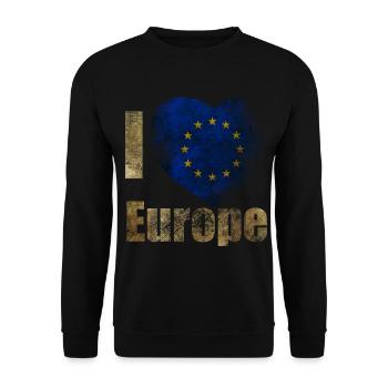 EUROPE J’aime l’Europe - Sweat-shirt Unisexe - noir - Devant - Alina (178cm) & Michal (187cm)