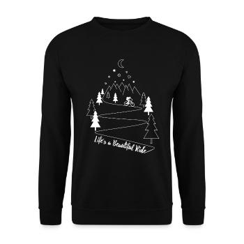 MTB mountain bike mountain biking bike - Unisex Sweatshirt - black - Front - Alina (178cm) & Michal (187cm)