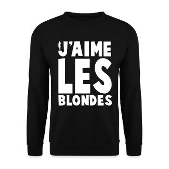 J'AIME LES BLONDES - Sweat-shirt Unisexe - noir - Devant - Alina (178cm) & Michal (187cm)