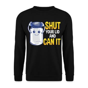 CANNING Shut your lid and can it - Unisex Sweatshirt - black - Front - Alina (178cm) & Michal (187cm)