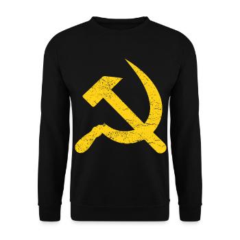 Cadeau de marteau et faucille URSS Russie Poutine - Sweat-shirt Unisexe - noir - Devant - Alina (178cm) & Michal (187cm)