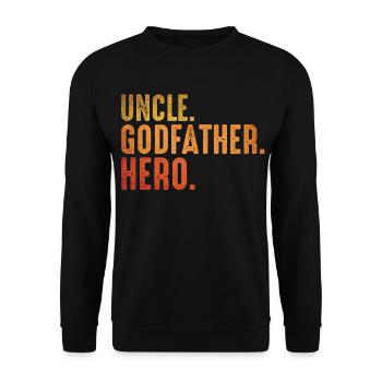 Uncle Godfather hero Uncle Godfather hero family - Unisex Sweatshirt - black - Front - Alina (178cm) & Michal (187cm)