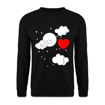 Fantasy children sky balloon heart baby - Unisex Sweatshirt - black - Front - Alina (178cm) & Michal (187cm)
