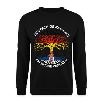 Deutsch Serbisch Deutsch Serbe stolz Geschenk - Unisex Pullover - Schwarz - Vorne - Alina (178cm) & Michal (187cm)