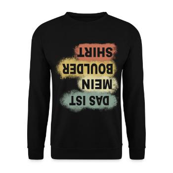 Bouldern Klettern Sportkletterer Geschenk - Unisex Pullover - Schwarz - Vorne - Alina (178cm) & Michal (187cm)