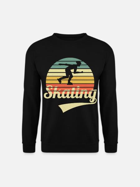 Skating Vintage Inline Skater Retro Inliner Skater - Unisex Pullover - Schwarz