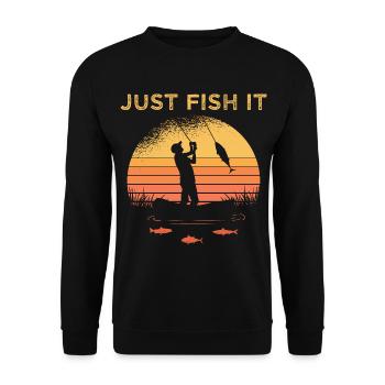 Just Fish It Angel Angler fish - Unisex Sweatshirt - black - Front - Alina (178cm) & Michal (187cm)