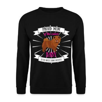 Hundemama Baby coole Sprüche Hund Welpe Chow chow - Unisex Pullover - Schwarz - Vorne - Alina (178cm) & Michal (187cm)