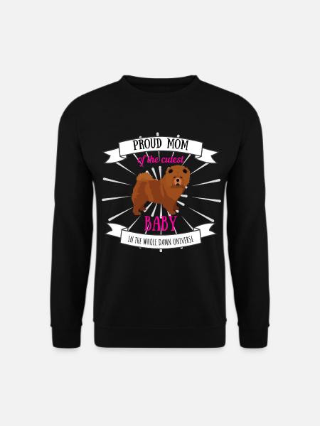 Hundemama Baby coole Sprüche Hund Welpe Chow chow - Unisex Pullover - Schwarz