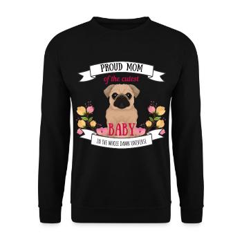 Maman de chien bébé cool proverbes chien mobylette mignon - Sweat-shirt Unisexe - noir - Devant - Alina (178cm) & Michal (187cm)