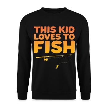 Kids Fishing This Child Loves to Fish Fish - Unisex Sweatshirt - black - Front - Alina (178cm) & Michal (187cm)