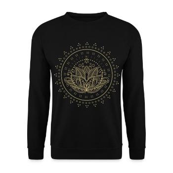 Mandala Yoga Lotus Fleur Amour hippie spirituel - Sweat-shirt Unisexe - noir - Devant - Alina (178cm) & Michal (187cm)