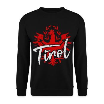 Tirol Bekleidung Tiroler Adler Wappen - Unisex Pullover - Schwarz - Vorne - Alina (178cm) & Michal (187cm)