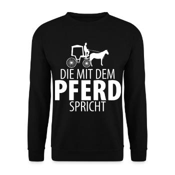 Kutscherin Kutsche Pferdekutscherin Kutschieren - Unisex Pullover - Schwarz - Vorne - Alina (178cm) & Michal (187cm)