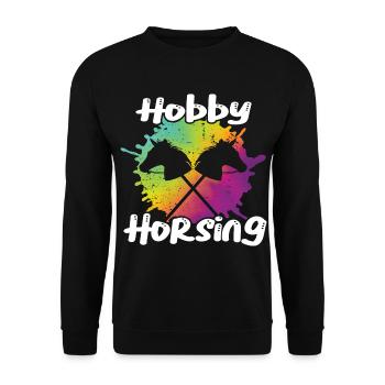 Hobby Horsing - Hobby Horse - Unisex Pullover - Schwarz - Vorne - Alina (178cm) & Michal (187cm)