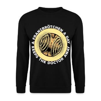 Franzbrötchen Hamburg Hamburch Gebäck Souvenir - Unisex Pullover - Schwarz - Vorne - Alina (178cm) & Michal (187cm)
