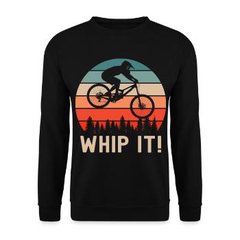 Whip It Mountain Bike Vélo Vtt Descente - Sweat-shirt Unisexe - noir - Devant - Alina (178cm) & Michal (187cm)
