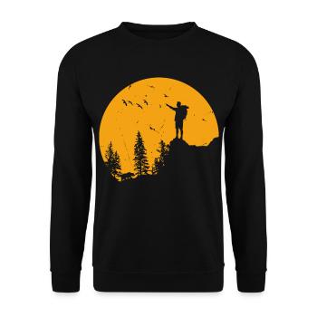 Randonnée. Randonnée dans la nature. - Sweat-shirt Unisexe - noir - Devant - Alina (178cm) & Michal (187cm)