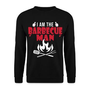 i am the barbecue man BBQ - Sweat-shirt Unisexe - noir - Devant - Alina (178cm) & Michal (187cm)