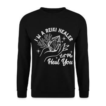 Medicine Reiki Healer Positive Energy - Unisex Sweatshirt - black - Front - Alina (178cm) & Michal (187cm)