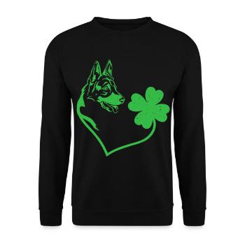 Berger allemand Cloverleaf Coeur Cloverleaf - Sweat-shirt Unisexe - noir - Devant - Alina (178cm) & Michal (187cm)