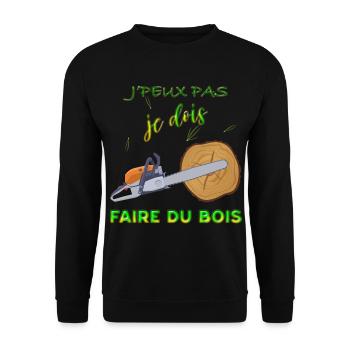 Faire Du Bois Humour Bûcheron - Sweat-shirt Unisexe - noir - Devant - Alina (178cm) & Michal (187cm)