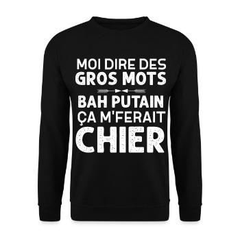 Gros Mots Humour Collègue - Sweat-shirt Unisexe - noir - Devant - Alina (178cm) & Michal (187cm)