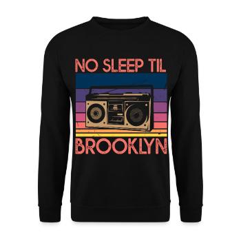 No Sleep Til Brooklyn - Unisex Sweatshirt - black - Front - Alina (178cm) & Michal (187cm)
