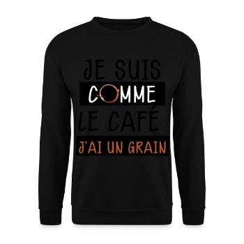 Je Suis Comme Le Café Humour Matin - Sweat-shirt Unisexe - noir - Devant - Alina (178cm) & Michal (187cm)