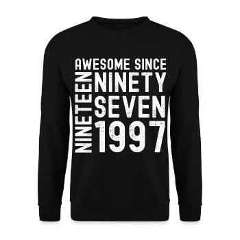 Awesome since 1997 Birthday Gift Year - Unisex Sweatshirt - black - Front - Alina (178cm) & Michal (187cm)