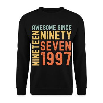 Awesome since 1997 Birthday Gift Year - Unisex Sweatshirt - black - Front - Alina (178cm) & Michal (187cm)
