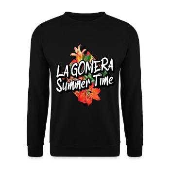 La Gomera Sommer Sonne Strand Meer Palmen - Unisex Pullover - Schwarz - Vorne - Alina (178cm) & Michal (187cm)
