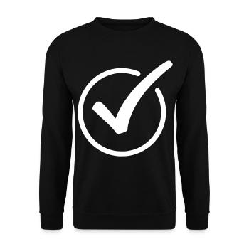 Haken Emoji Skizze Zeichnung weiß - Sweat-shirt Unisexe - noir - Devant - Alina (178cm) & Michal (187cm)