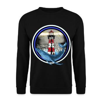 Mammifères marins Poissons Baleine Phare Mer Côte Ahoy - Sweat-shirt Unisexe - noir - Devant - Alina (178cm) & Michal (187cm)