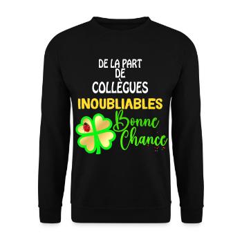 Mes Collègues Inoubliables Cadeau Départ - Sweat-shirt Unisexe - noir - Devant - Alina (178cm) & Michal (187cm)
