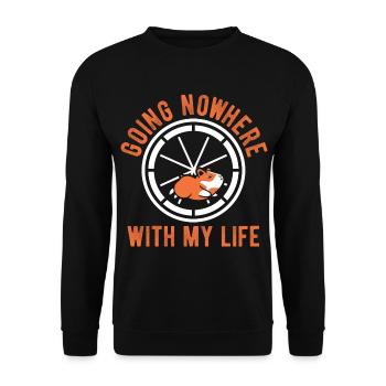 Nagetier Hamster - Unisex Pullover - Schwarz - Vorne - Alina (178cm) & Michal (187cm)