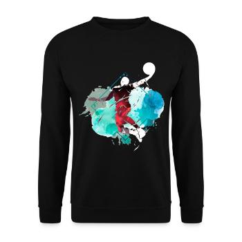 Basketteur Basketteur Dunking Splash Coloré - Sweat-shirt Unisexe - noir - Devant - Alina (178cm) & Michal (187cm)
