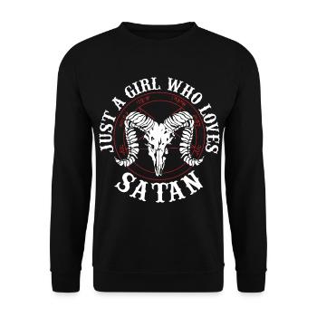 Satanism Proverbs | Satanist Horror Gifts - Unisex Sweatshirt - black - Front - Alina (178cm) & Michal (187cm)