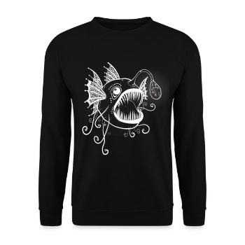 Frogfish with bulb with flowers - Unisex Sweatshirt - black - Front - Alina (178cm) & Michal (187cm)
