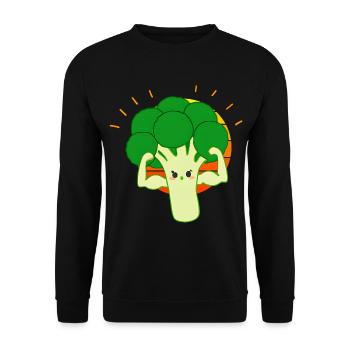 Strong broccoli - Unisex Sweatshirt - black - Front - Alina (178cm) & Michal (187cm)