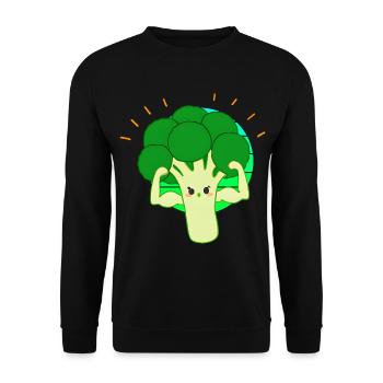 Strong broccoli - Unisex Sweatshirt - black - Front - Alina (178cm) & Michal (187cm)