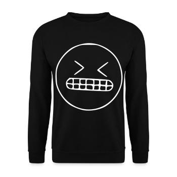 Emoji sketch nervous white - Unisex Sweatshirt - black - Front - Alina (178cm) & Michal (187cm)