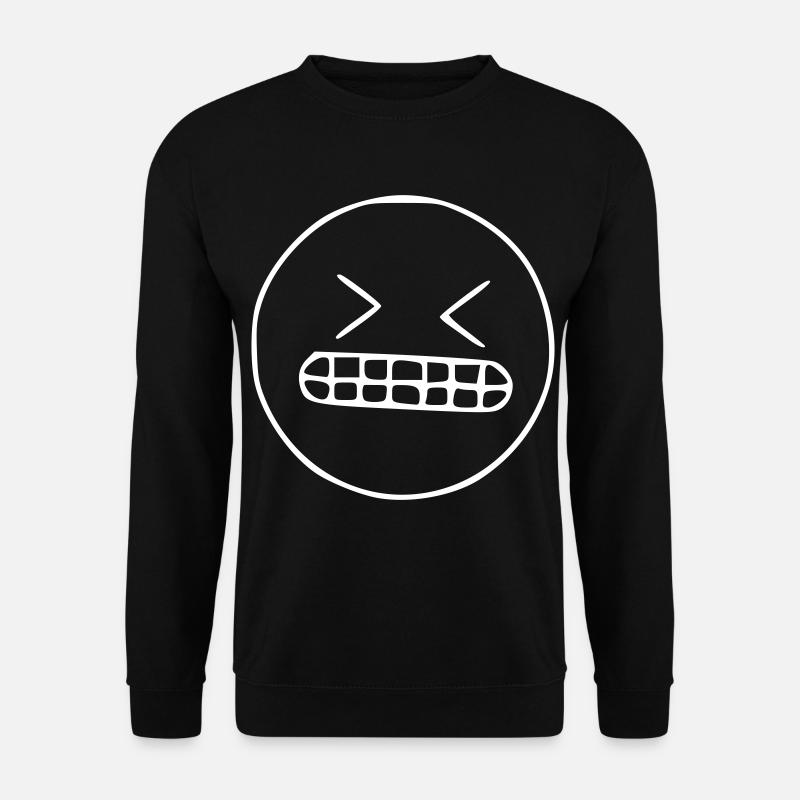 Emoji sketch nervous white - Unisex Sweatshirt - black