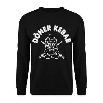 Döner Kebab Dönermann Kebab Grill - Unisex Sweatshirt - black - Front - Alina (178cm) & Michal (187cm)