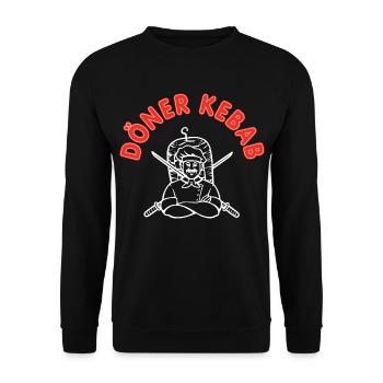 Döner Kebab Dönermann Kebab Grill - Unisex Pullover - Schwarz - Vorne - Alina (178cm) & Michal (187cm)