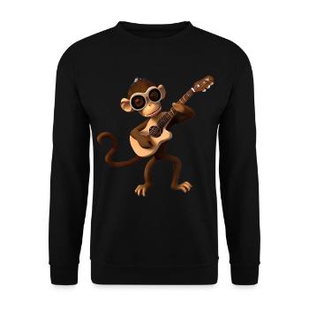 Monkey guitarist - Unisex Sweatshirt - black - Front - Alina (178cm) & Michal (187cm)