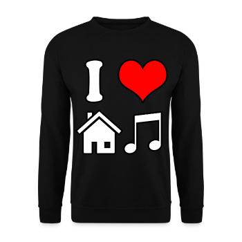 I Love House Music - Unisex Pullover - Schwarz - Vorne - Alina (178cm) & Michal (187cm)